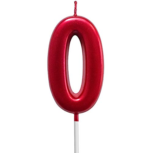 XNOVA Red Birthday Number Candles (Number 0) - Image 1