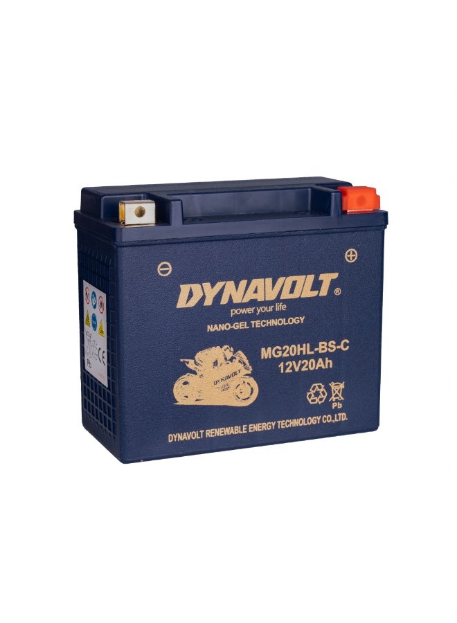DYNAVOLT   MG20HL-BS-C   BATTERY   12V   AGM   FA   Nano   Gel   20Ah - Image 2