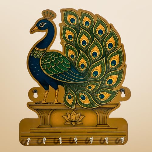 Maefele Royal Peacock Key Holder – Lightweight Decorative Wall Art for Home | Stylish Key Organizer for Bedroom, Living Room, Guest Room & Dining Area - Image 1