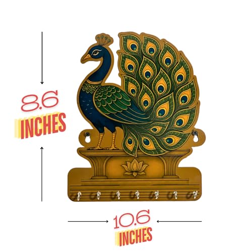 Maefele Royal Peacock Key Holder – Lightweight Decorative Wall Art for Home | Stylish Key Organizer for Bedroom, Living Room, Guest Room & Dining Area - Image 2