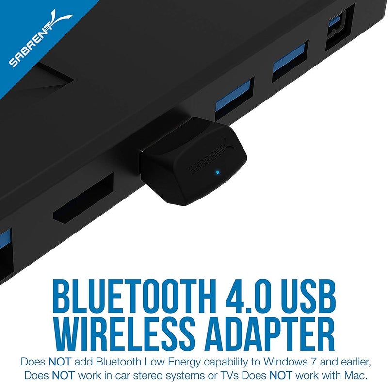 SABRENT USB Bluetooth 40 Micro Adapter for PC v40 Class 2 with Low Energy Technology BT UB40 Pack of 5