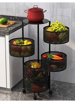 5 Layer Kitchen Storage Rack Rotating Vegetable Floor Standing Household Shelf