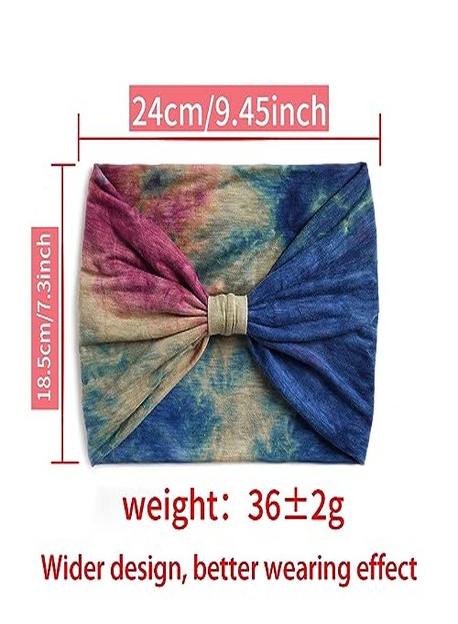 XFyt Microfiber Tie-Dye Yoga Hair Bands|Stay Stylish And Sweat-Free Bandana Workout Sweatband|Fashionable Head Bands For Your Fitness Gym Running (Dark Blue) - Image 5