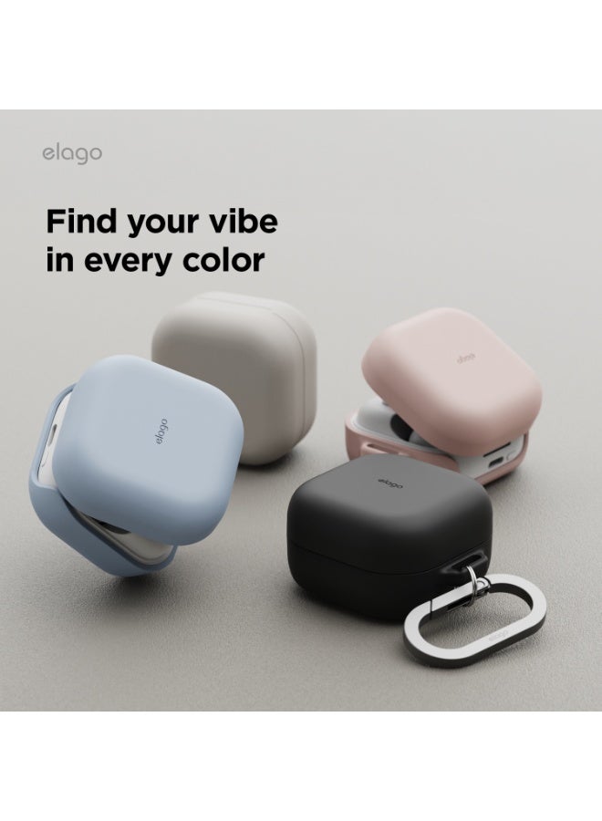 Elago حافظة سيليكون لتعليق سماعات سامسونج جالكسي بودز 4 وبودز 4 برو مع كارابينر - أسود - Image 4