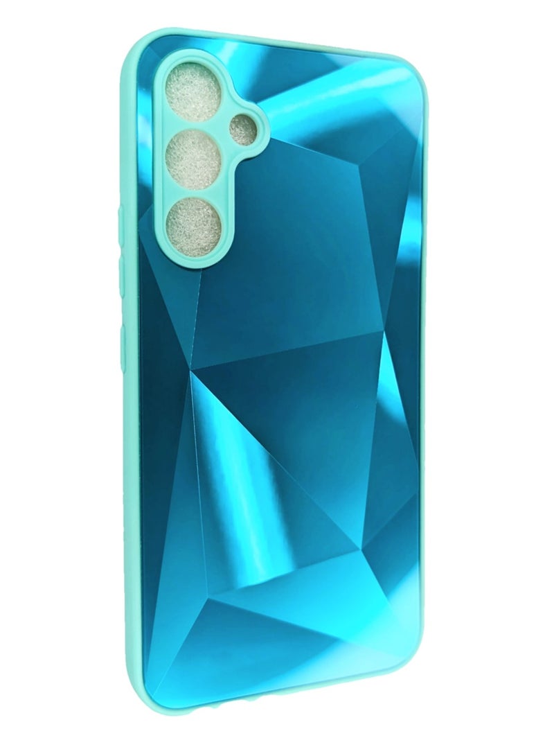 هيكسابيكس جراب Samsung A54 ، جراب هاتف واقٍ من الماس Bling Mirror لهاتف Samsung A54 أزرق ياقوتي - Image 1