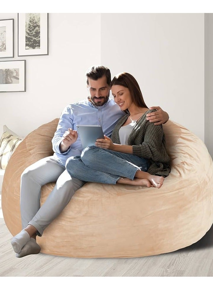 Comfy حقيبة فول مخملية كلاسيكية مريحة للبالغين باللون البيج مع حشوة عذراء - Image 2