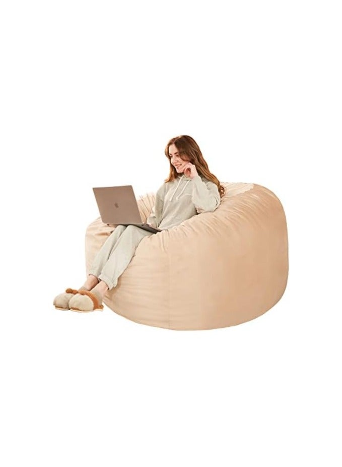 Comfy حقيبة فول مخملية كلاسيكية مريحة للبالغين باللون البيج مع حشوة عذراء - Image 3