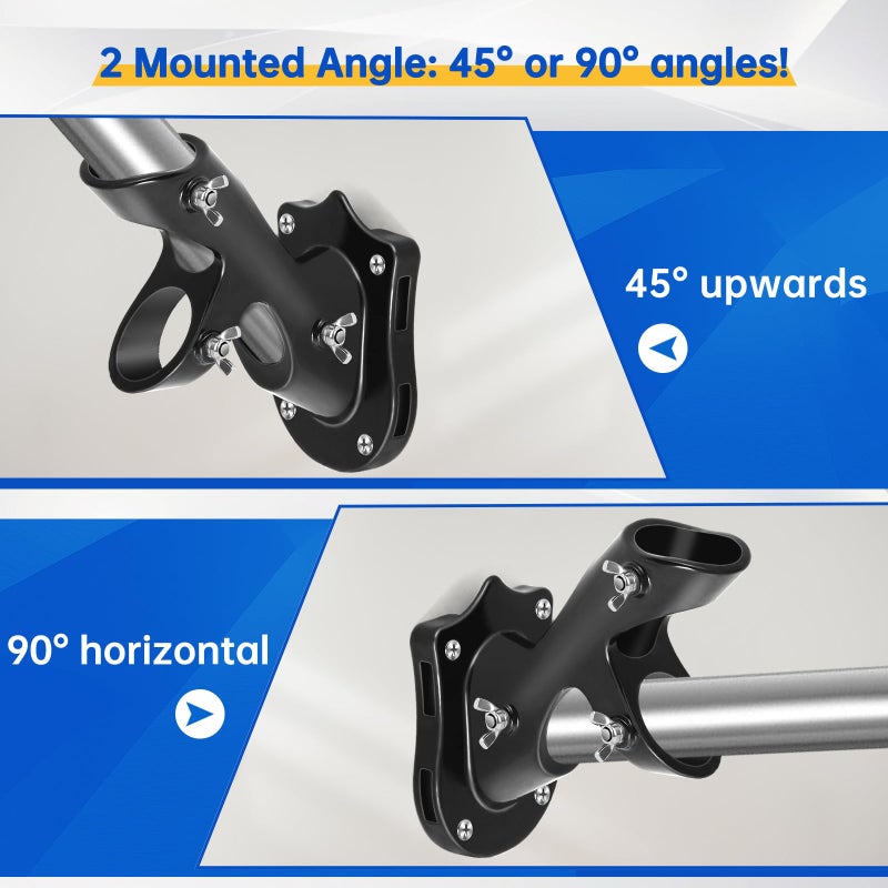 Anovo Flag Pole Kit- Upgraded Holder, Stainless Steel 5 FT Flag Poles with1 Inch Metal 360Â° Rotating Flag Pole Rings Two-Position Flag Pole Bracket Mounting for Outside House Porch (5 FT-Black) - Image 4