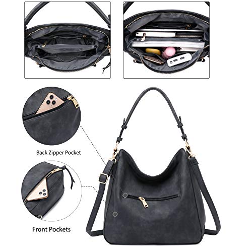 lapsting Hobo Bags for Women Handbags Purse Ladies Boho Shoulder Bag Crossbody Black Vegan Leather - Image 4