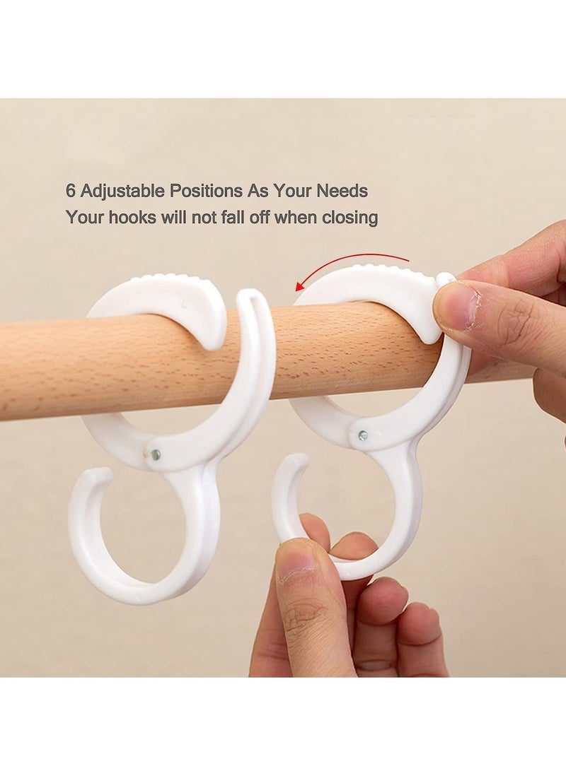 8 Pack S Hooks for Hanging, Plastic Hanging Hooks with Safety Adjustable Gear, Windproof Hook for Hanging Coats, Clothing, Bags, Jeans, Towels, Kitchen Utensil, Suitable for Home and Outdoor(White) - Image 2