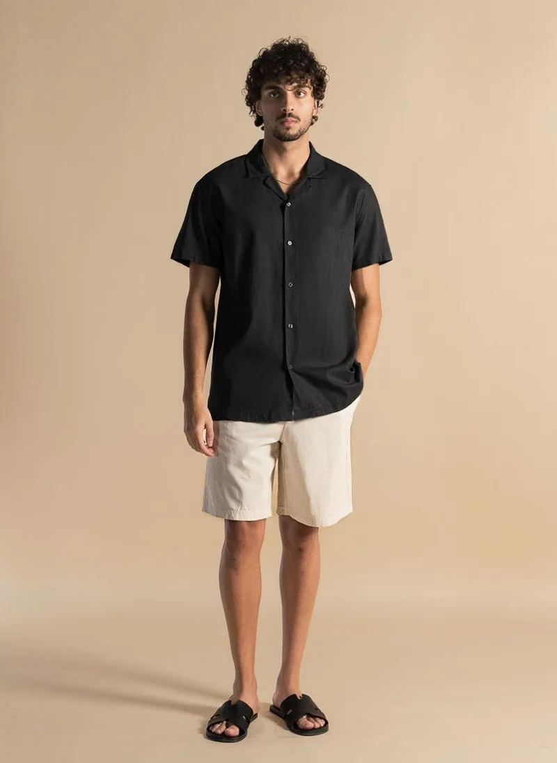 SHAPES LINEN BLEND RELAXED-FIT SHIRT