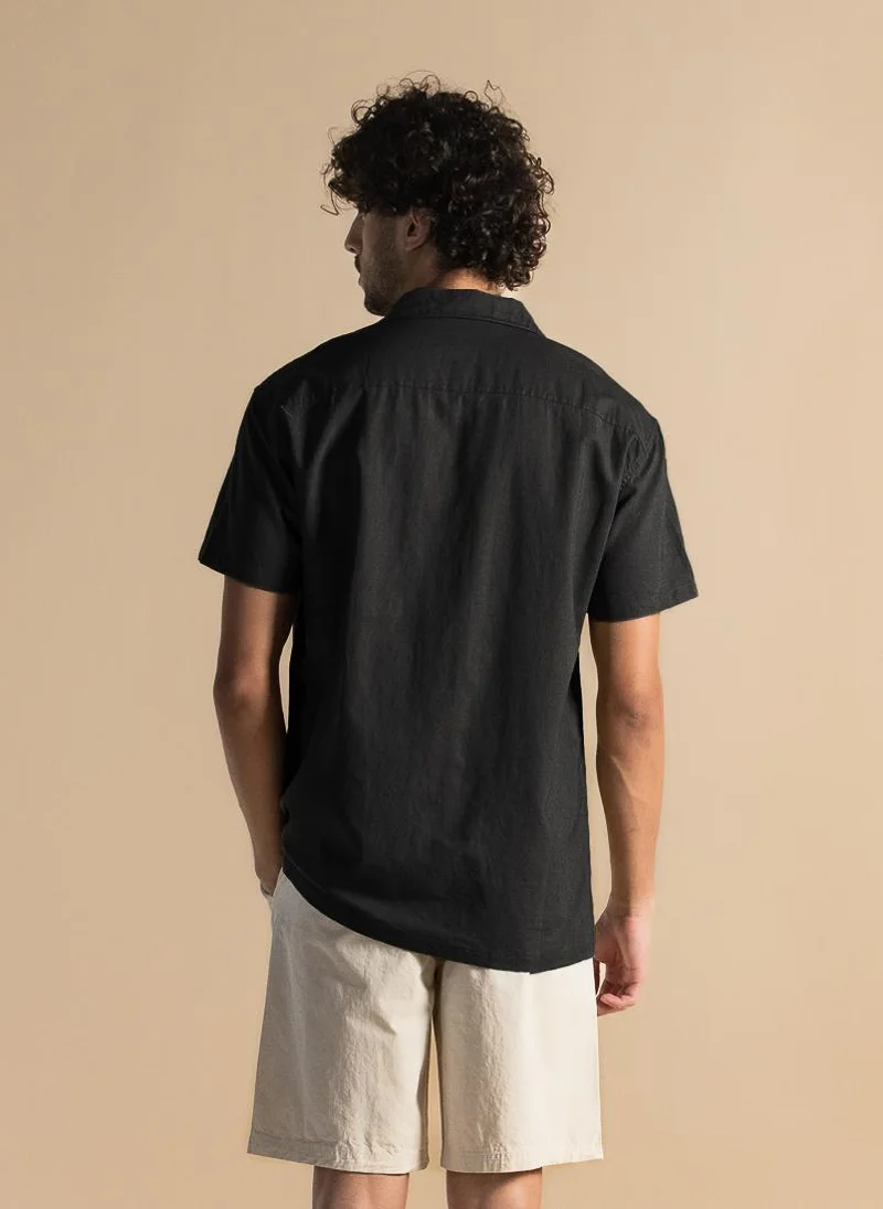 شايبس قميص لينن بقصة مريحة