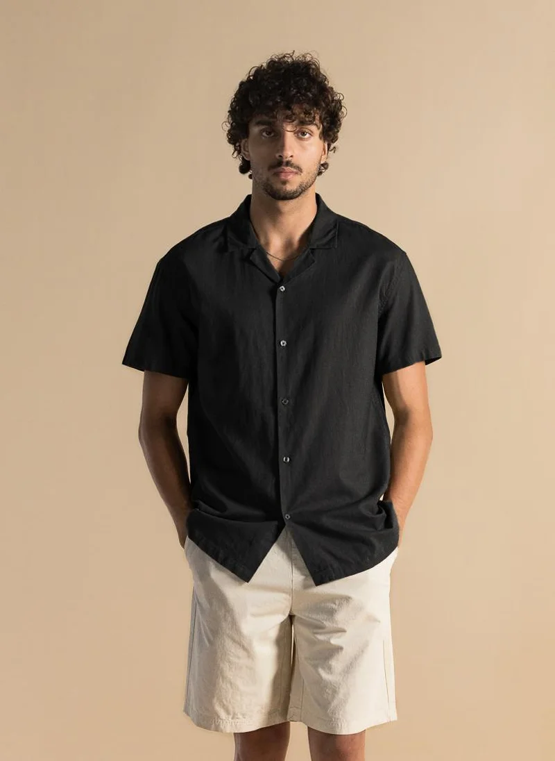 شايبس قميص لينن بقصة مريحة