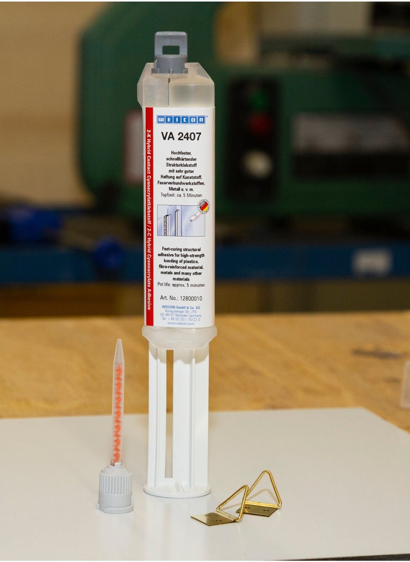 Weicon VA 2407 Cyanoacrylate Adhesive | 10 g | Structural Adhesive | 2C Instant Adhesive Double Spray For Plastics and Metal