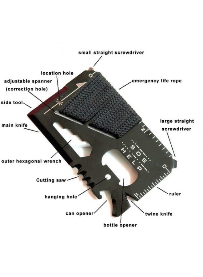 أداة أوكسين متعددة الاستخدامات على شكل بطاقة ائتمان - 14 وظيفة - أداة جيبية للبقاء على قيد الحياة - Image 2
