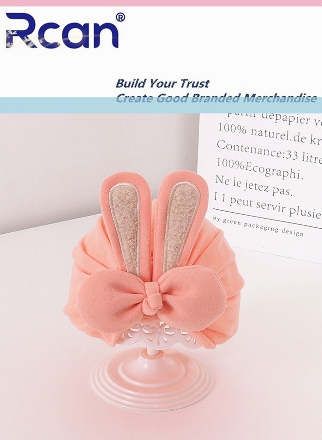 Rcan Newborn Cute Baby Fetal Cap Soft Warm Knitted Baby Hat Cotton 0-6 Months Pink - Image 1