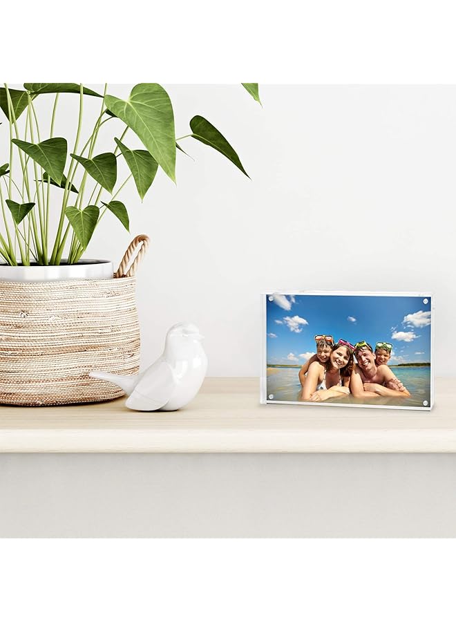erorex 4X6 Acrylic Picture Frame Double Sided Picture Frame With Magnetic Corners Transparent Acrylic Frame For Desk Or Tabletop Display 4X6 Picture Frame With Microfiber Cloth Included - Image 5