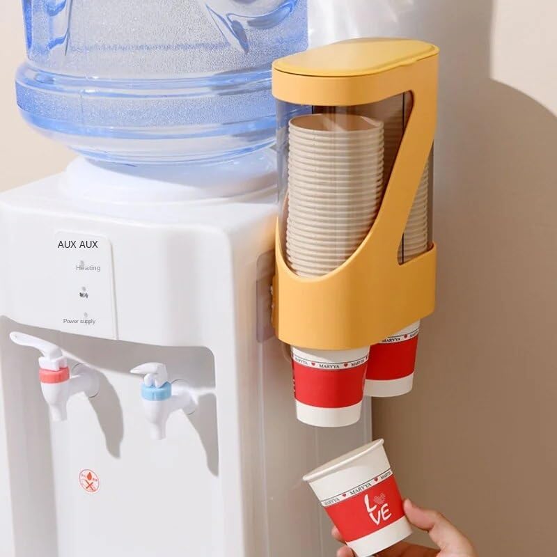 Clixera Self Adhesive Paper Cup Dispenser HolderWall Mounted Plastic Drinking Water Cup DispenserGlass Dispenser HolderDisposable Cup Holder Organizer for Home Kitchen Random Color - Image 1