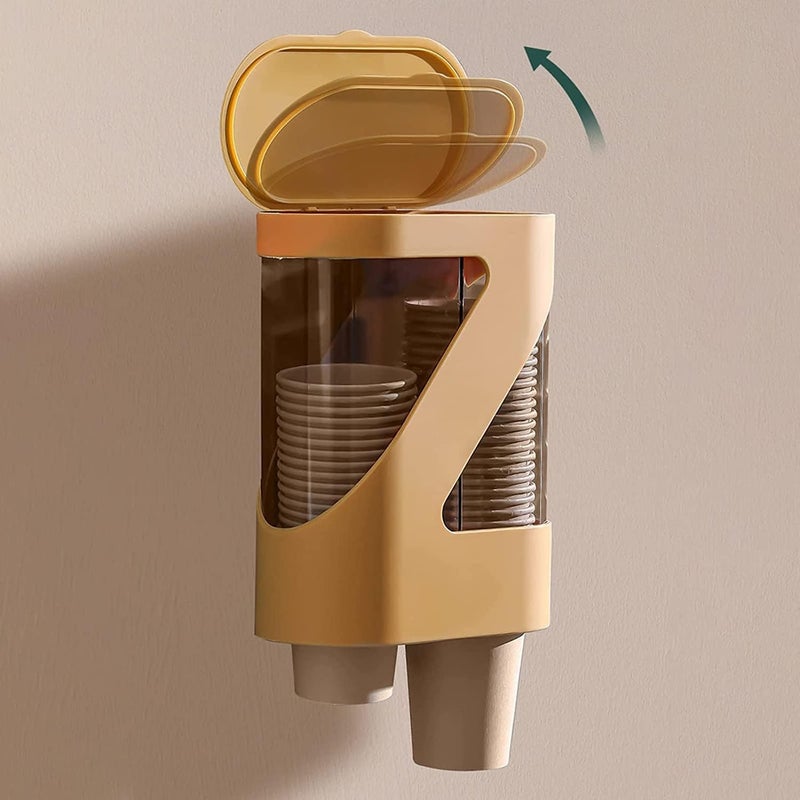 Clixera Self Adhesive Paper Cup Dispenser HolderWall Mounted Plastic Drinking Water Cup DispenserGlass Dispenser HolderDisposable Cup Holder Organizer for Home Kitchen Random Color - Image 2