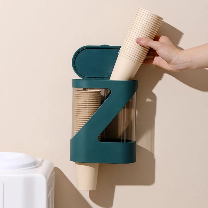 Clixera Self Adhesive Paper Cup Dispenser HolderWall Mounted Plastic Drinking Water Cup DispenserGlass Dispenser HolderDisposable Cup Holder Organizer for Home Kitchen Random Color - Image 4