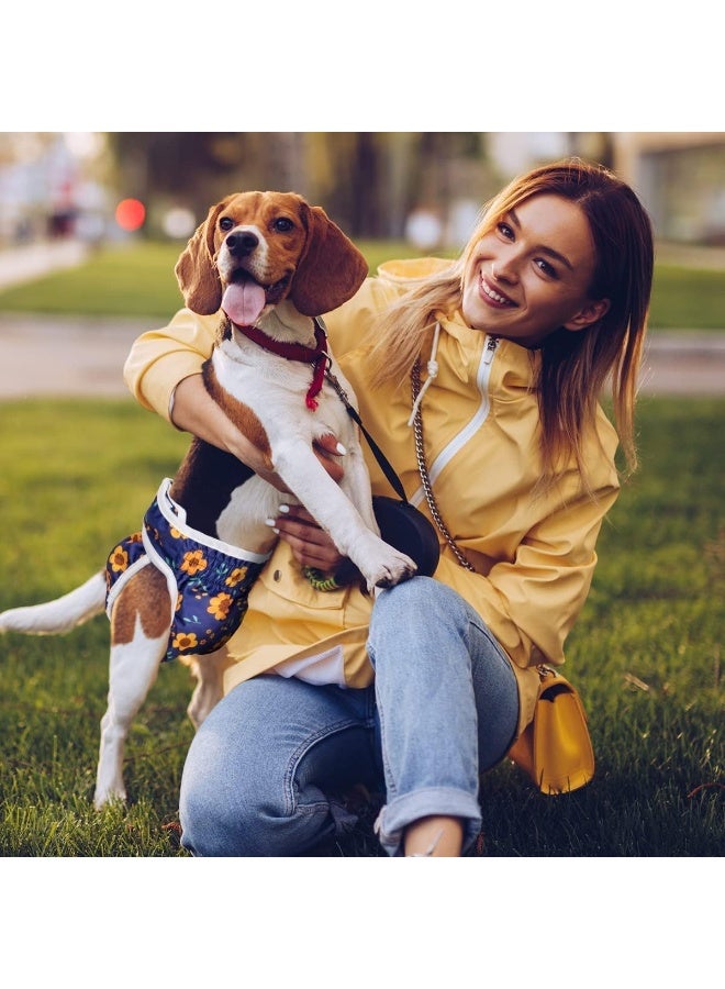 Mumoo Bear Dog Nappies Female - Washable Female Period Pants for Dogs Pets, Incontinence Reusable Dog Heat Diapers 3Pack (Flowers three, M) - Image 3