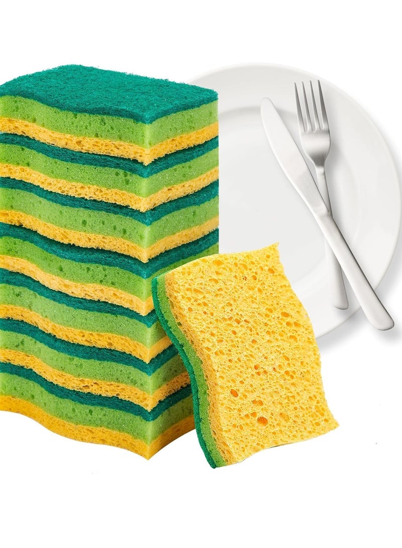 MIXDE Bear Dish Washing Up Sponges, 8 Pack Easy Foaming Non-Scratch Kitchen Cleaning Cellulose Scrub Sponges - Image 1
