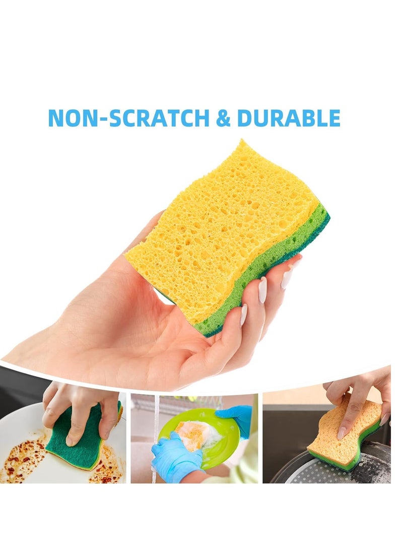 MIXDE Bear Dish Washing Up Sponges, 8 Pack Easy Foaming Non-Scratch Kitchen Cleaning Cellulose Scrub Sponges - Image 3