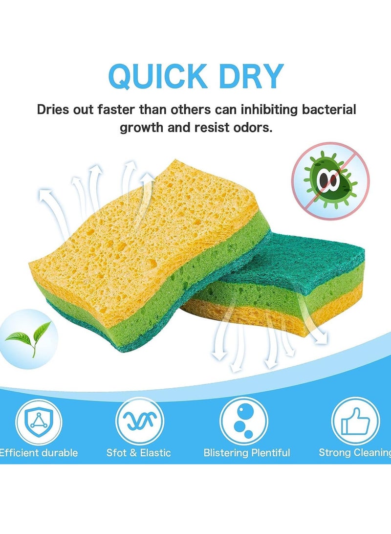 MIXDE Bear Dish Washing Up Sponges, 8 Pack Easy Foaming Non-Scratch Kitchen Cleaning Cellulose Scrub Sponges - Image 5