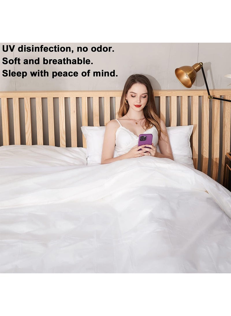 Sharpdo 4 PCS Disposable Bed Sheets Travel Sheets for Hotel, Disposable Sheets for Bed Travel Bedding Cover Portable Sheet with 1 Quilt Cover, 1 Sheet and 2 Pillowcase for Travel Business Trip Spa Hotel  - Image 5