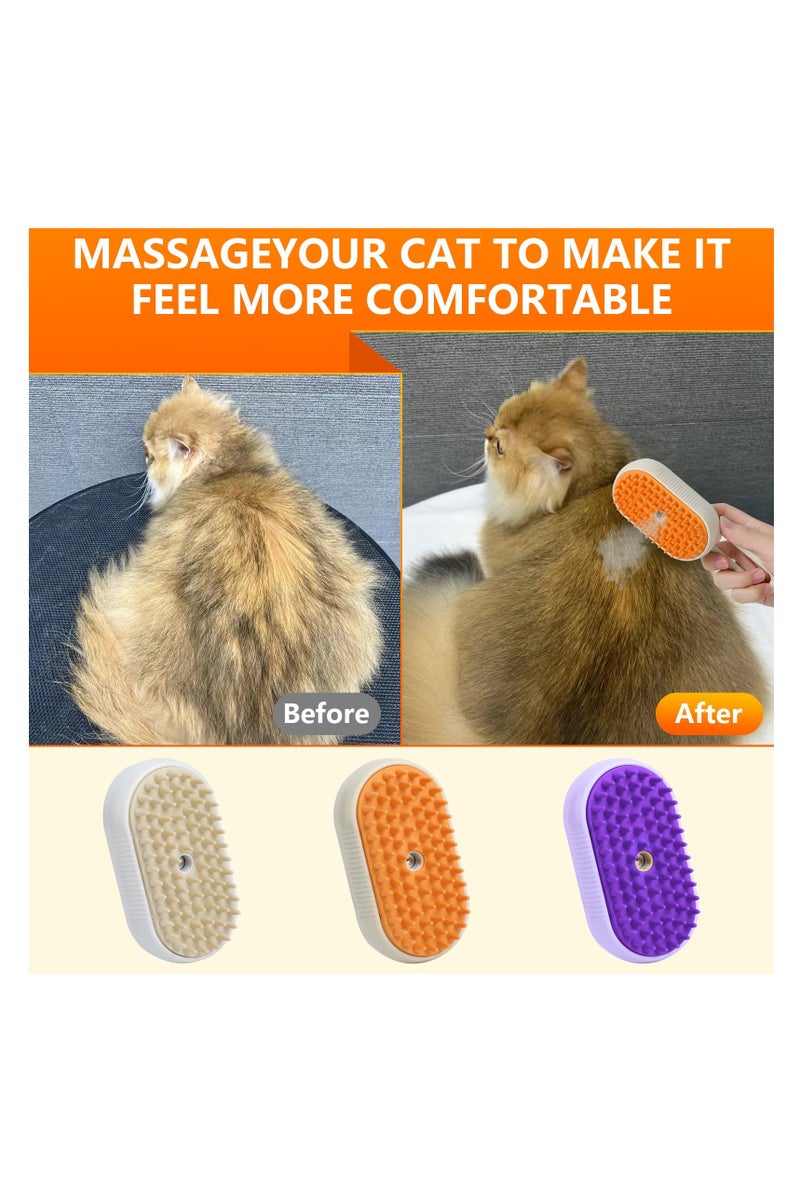 4 in 1 Cat Steam Brush for Shedding, Rechargeable Pet Steam Groomer Brush, Massage, Cleaning, Shedding & Combing Multifunctional Hair Removal Comb for Cats Dogs (Purple) - Image 5