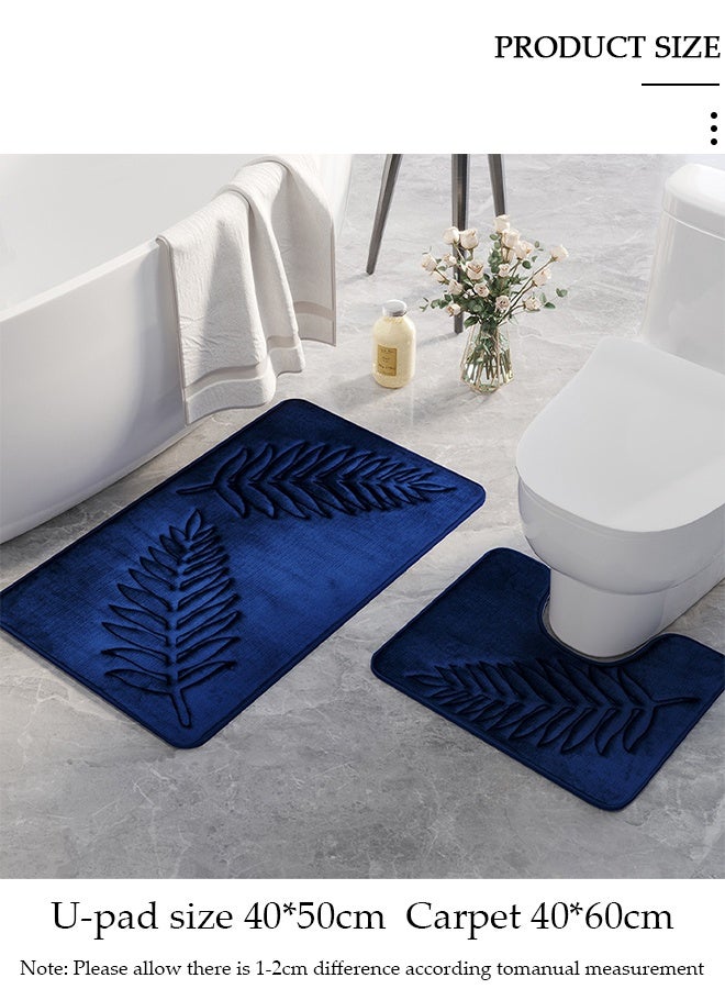 DUNISO قطعتان من سجاد الحمام، سجادة فائقة النعومة وماصة للماء، من الألياف الدقيقة المقاومة للانزلاق، سريعة الجفاف، سجادة حوض الاستحمام، سجاد الحمام المثالي لحوض الاستحمام والدش - Image 5
