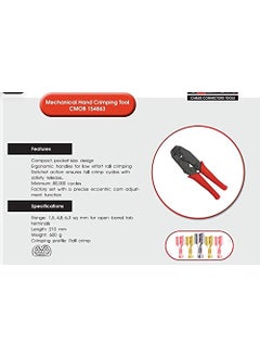 CALTER CALTER hand crimping tool for open barrel tab terminals 15 48 63 MM  - Image 3