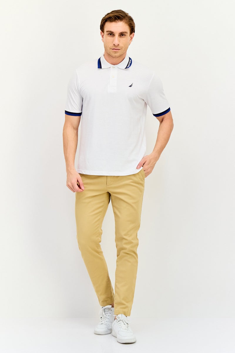 NAUTICA Men Regular Fit Embroidered Logo Short Sleeve Polo Shirt, White - Image 4