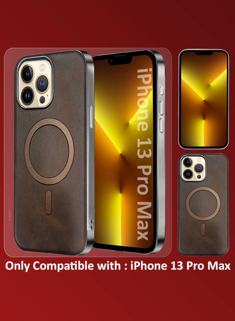 CATANES iPhone 13 Pro Max Leather Case, Compatible with Magsafe, Vintage Aesthetic, Comfort Grip, Camera Bump Frame  - Image 2
