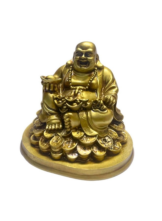 RIPE INDIA RIPE INDIA Laughing Buddha Statue for Good Luck, Home Decor, Brass Colour - Image 4