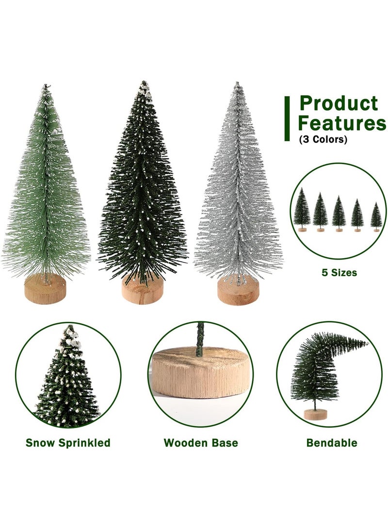 PEI  AN 30 Pieces of Mini  Trees, Artificial  Tree Bottles Brush Tree Strips Wooden Bases For  Decoration  Parties Home Dining Tables Craft Decoration - Image 5
