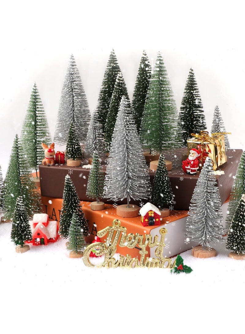 PEI  AN 30 Pieces of Mini  Trees, Artificial  Tree Bottles Brush Tree Strips Wooden Bases For  Decoration  Parties Home Dining Tables Craft Decoration - Image 2