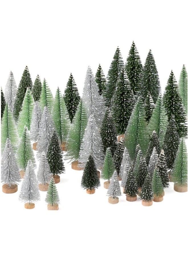PEI  AN 30 Pieces of Mini  Trees, Artificial  Tree Bottles Brush Tree Strips Wooden Bases For  Decoration  Parties Home Dining Tables Craft Decoration - Image 1