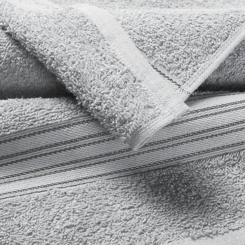 BOUTIQUO 100% Cotton 2 Pack Bath Towel Set 28x55  Eco-Friendly Large Bath Towels  Compact Quickdry Lightweight Soft & Highly Absorbent Bath Towel  Ideal for Everyday Gym Travel Camp Pool - Light Grey - Image 2