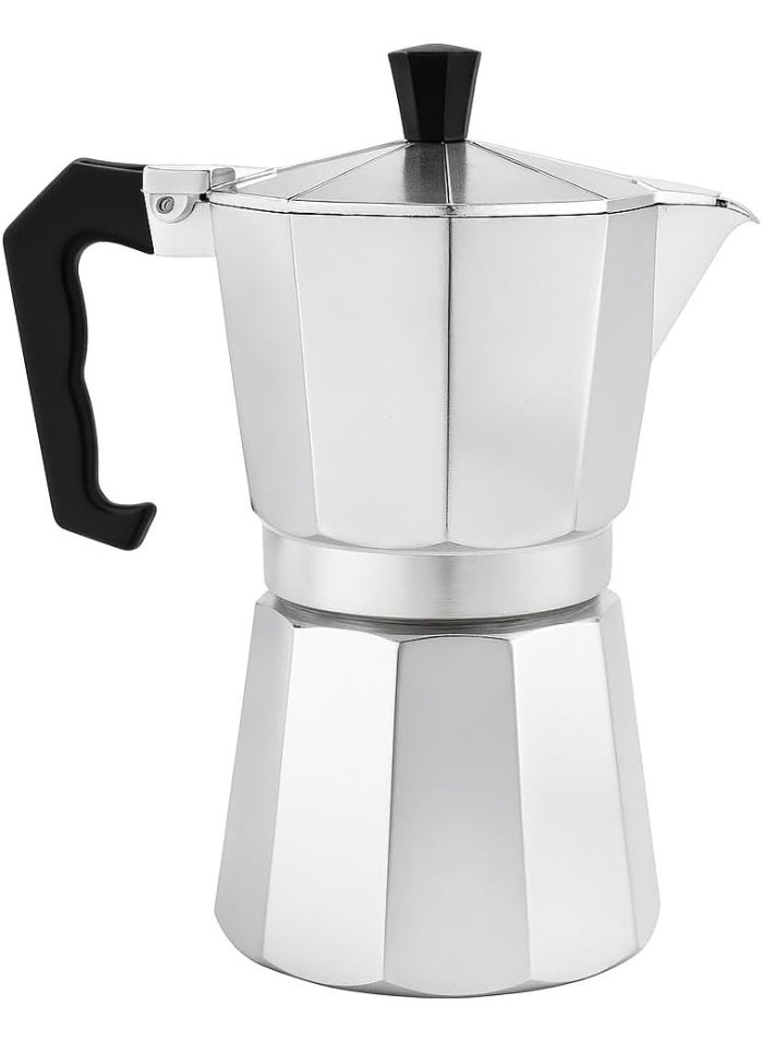 zoba Classic espresso machine for stovetop, easy to operate and quick to clean, with a classic Italian-style carafe for preparing delicious 3-cup coffee - Silver aluminum - Image 2
