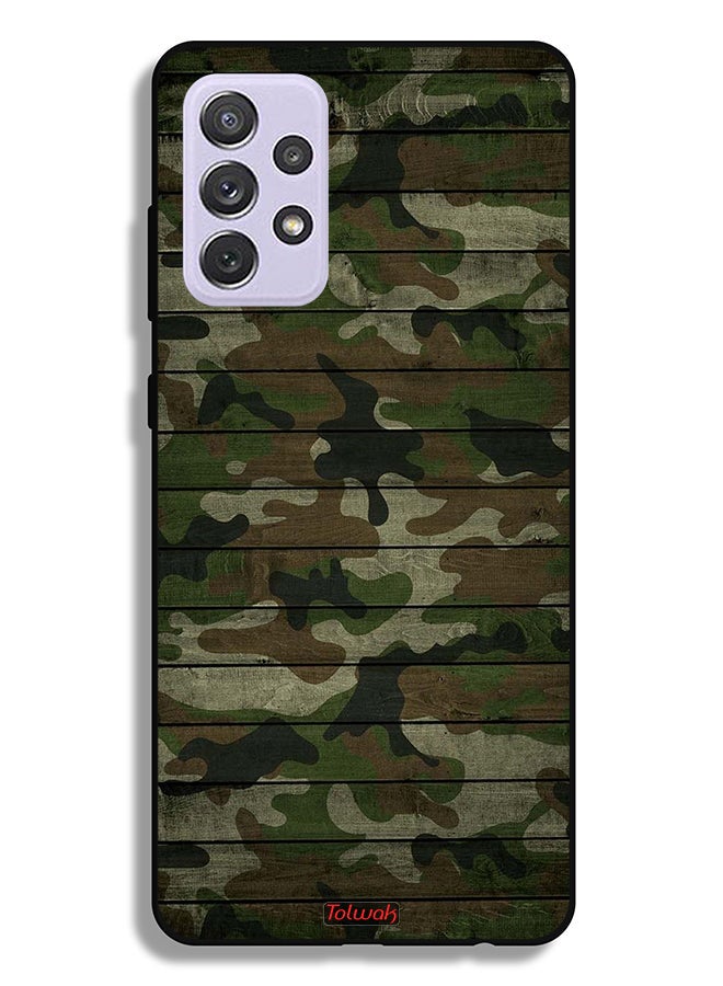 Tolwak Samsung Galaxy A72 5G Protective Case Cover Camouflage Wooden Pattern - Image 1
