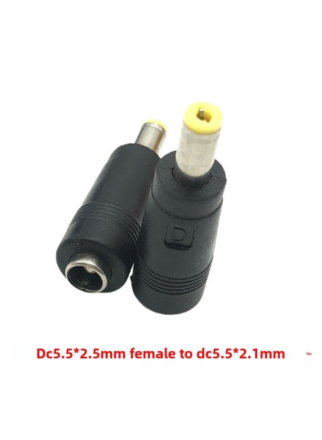 DC5.5 * 2.5mm Female To 5.5*2.1mm Male DC Power DC Plug 5.5*2.1 Female To 2.5 Male-Interface Form:5525 Female To 5521 Male Yellow Mouth - Image 3