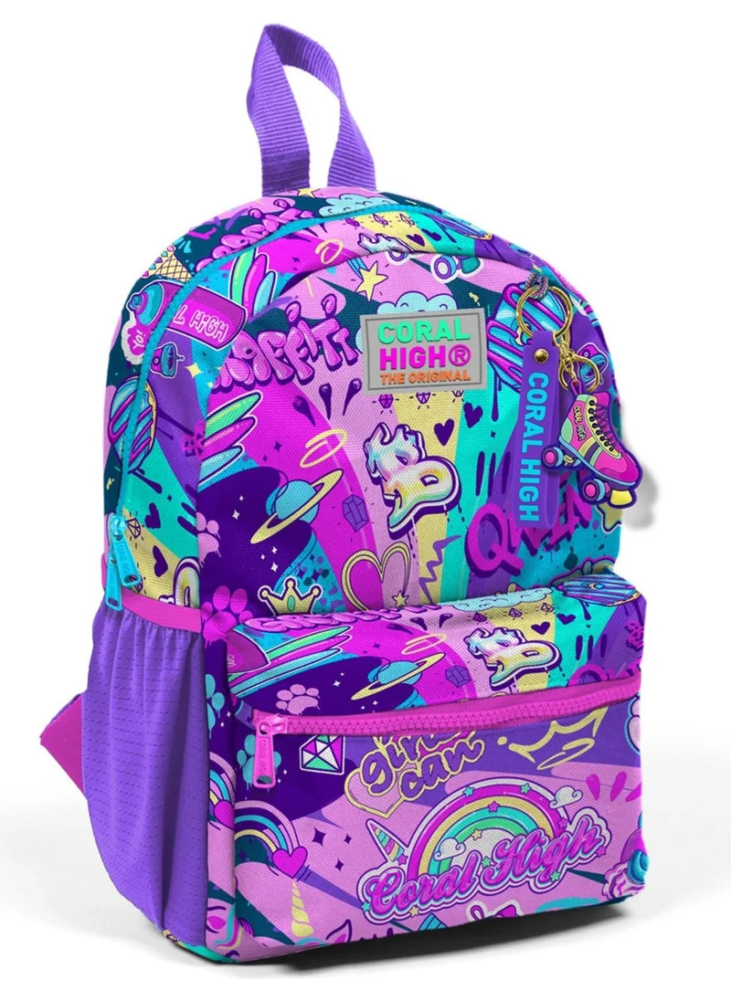 CORAL HIGH Mini Nest Backpack Graffiti Patterned Two Compartments 23560