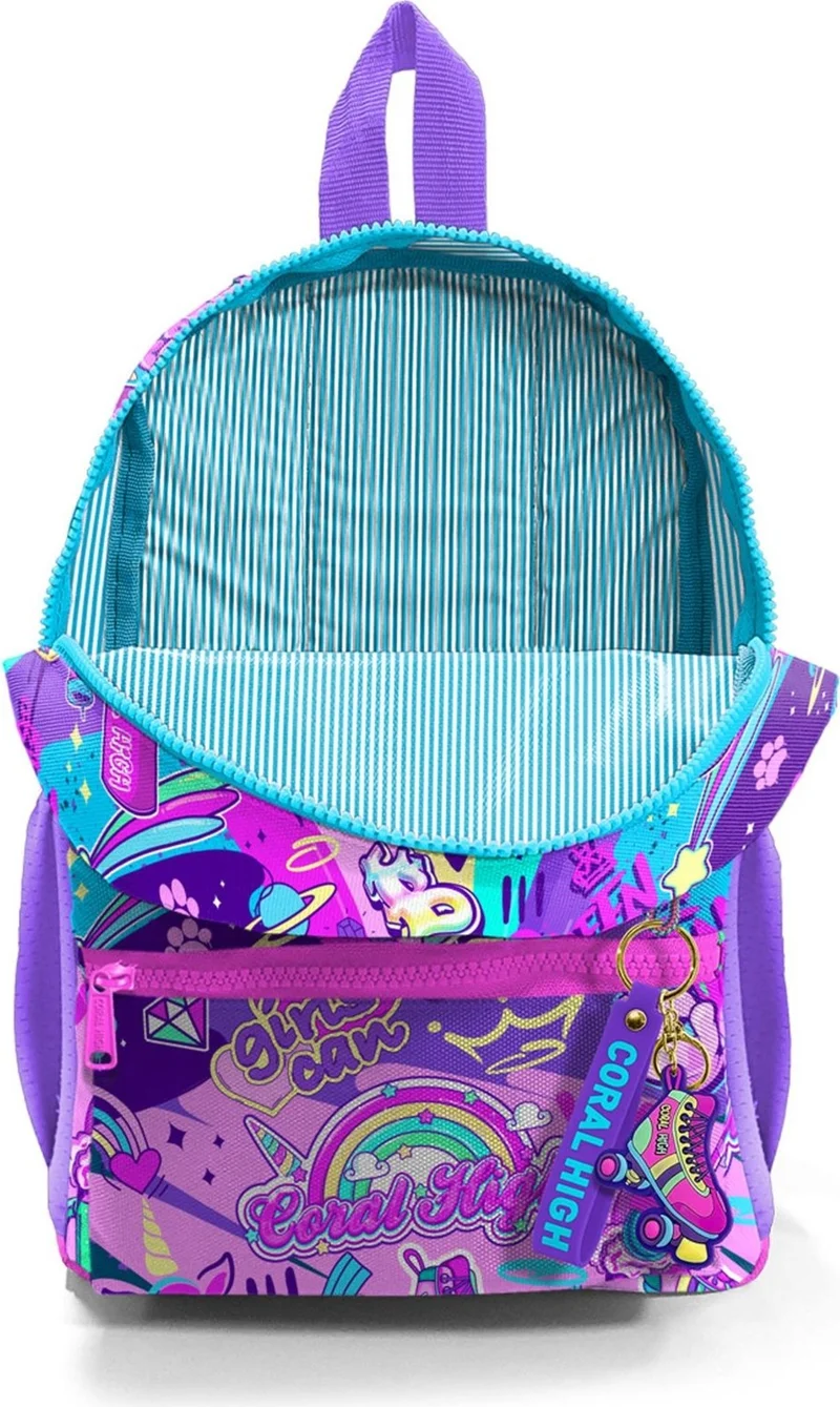 CORAL HIGH Mini Nest Backpack Graffiti Patterned Two Compartments 23560