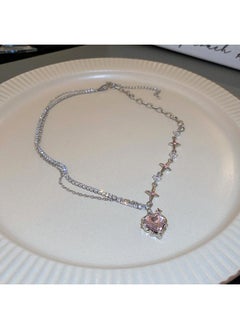 نيبمينينت Maillard Brown Tiger Eye Crystal Beaded Necklace Niche Retro Clavicle Chain Personality Fashion Design 