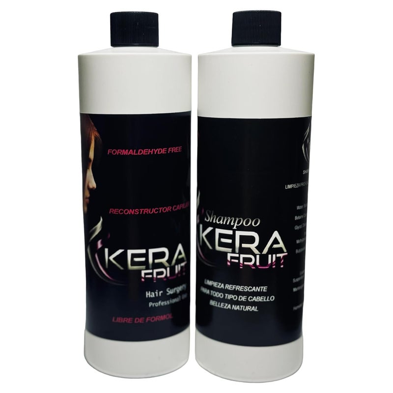 KERA FRUIT Cirugia Capilar Para el Cabello Libre de Formol  Antifrizz Deep Hydratation  Repair Hair Treatment  Professional Results  Formaldehyde Free 16oz with Shampoo  keratin Treatment