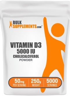 BULKSUPPLEMENTS.COM .com Vitamin D3 Powder - Cholecalciferol, Vitamin D Supplements, Vitamin D3 5000 IU - Gluten Free, 50mg (125mcg of Vitamin D3) per Serving, 250g (8.8 oz) (Pack of 1)  - Image 1