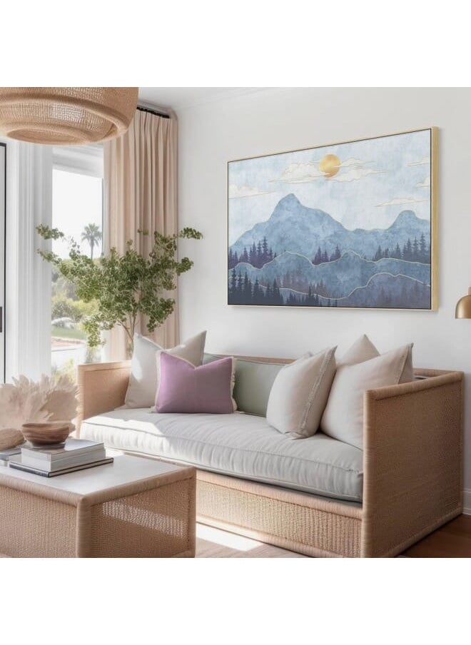 Home Gallery - Abstract Framed Portrait Of Silhouettes Of Mountains With Trees Wall Art - Image 1