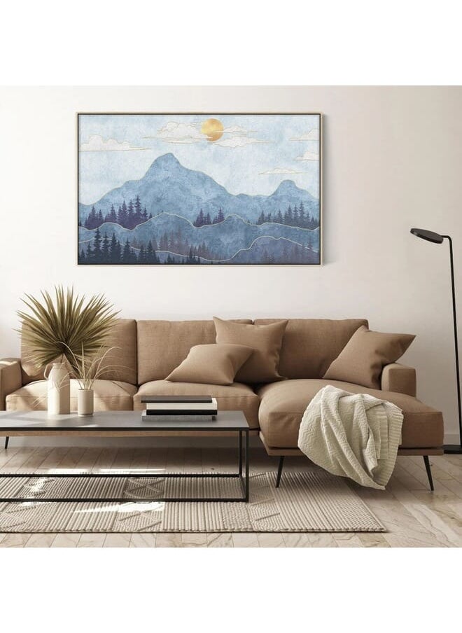 Home Gallery - Abstract Framed Portrait Of Silhouettes Of Mountains With Trees Wall Art - Image 1