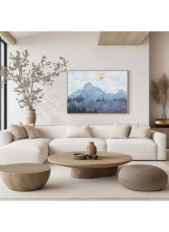 Home Gallery - Abstract Framed Portrait Of Silhouettes Of Mountains With Trees Wall Art - Image 1